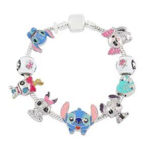NEW Disney Lilo & Stitch Bracelet with 9 Charms & Pendant, Women’s Gift Jewelry